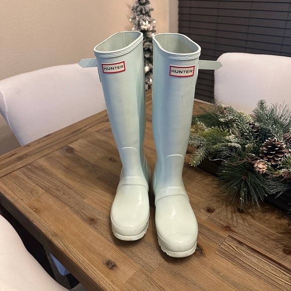 Hunter Shoes - Hunter Pastel Blue Waterproof Boots